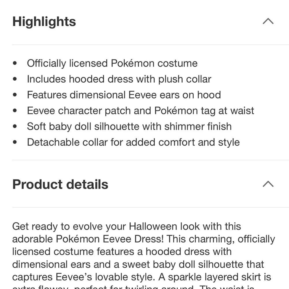 Kids Pokémon Eevee Costume